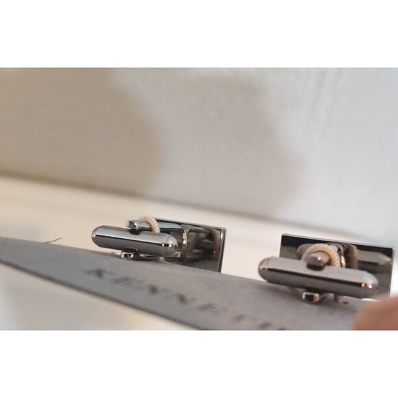 Kenneth Cole New York Cufflinks Rectangular Simplistic Classic Chrome Finish - Picture 7 of 9